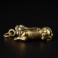 创意复古铜貔貅挂饰纯铜实心貔貅吉祥小饰品汽车钥匙扣挂件 复古大貔貅+小圈