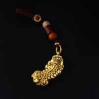 雪千羽 手工铜貔貅钥匙扣高档汽车钥匙挂件平安男女士创意编织 黄铜貔貅+手工编织