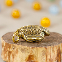 雪千羽 手工创意铜一夜生财钥匙扣挂件叶子花生财富一叶生财吊坠 一夜生财+小圈