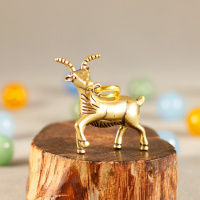 手工实心铜复古挂件创意十二生肖羊钥匙扣吊坠情侣 生肖羊+小圈