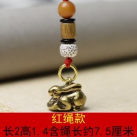 铜复古福兔挂件十二生肖兔子车钥匙扣福禄平安 默认发红绳款,需要棕绳款留言备注