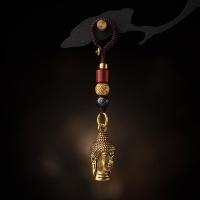 雪千羽 纯铜吊坠大日如来钥匙扣小挂件护身符佛头佛像阿弥陀佛创意礼品 『阿弥陀佛佛头』