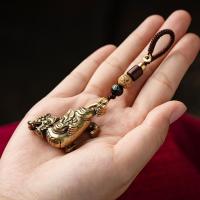 雪千羽 铜麒麟汽车钥匙扣挂件车内神兽 桌面装饰创意礼品复古高档 飞天麒麟 礼盒装