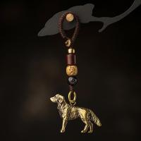 雪千羽 十二生肖铜狗狗汽车钥匙扣小挂件古风男女士高档手工编织挂饰品 『十二生肖•狗』+金刚结绳