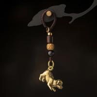 雪千羽 铜十二生肖狗属相汽车钥匙扣挂件古风摩托车吊坠手工随身挂饰品 『旺财狗』