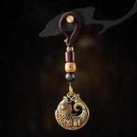 雪千羽 富贵吉祥鱼铜汽车钥匙扣小挂件复古中国风网红手工编织钥匙挂绳 『富贵吉祥鱼』