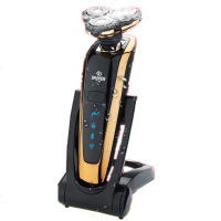 4D电动剃须刀水洗式男士刮胡刀胡须刀充电式剃胡刀RQ8500 电镀土豪金金 8500+鬓角刀