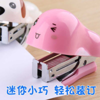 [送5盒订书针]可爱卡通迷你小号订书机套装 12号儿童订书器 米菲订书机+1盒订书钉