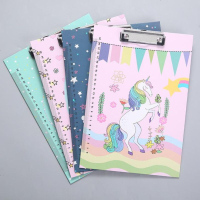 卡通写字板夹垫板 学生写字垫板A4文件夹板清新办公文具书写垫板 动物板夹 1个装-图案随机
