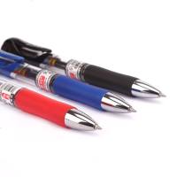 按动中性笔0.5MM办公水笔学生写字笔子弹头按压式黑色红色墨蓝色签字笔 3支(黑)按动中性笔