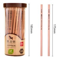 儿童小学生铅笔三角六角HB 2B幼儿素描三棱矫正握姿批发考试素描画画2H原木色环保一桶5 50支/六角[HB原木桶装
