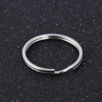 钥匙圈环不锈钢扁圈铁圈圆形加厚挂件钥匙圈环大小圈汽车钥匙扣圈 光圈[直径2.5厘米] 10个装