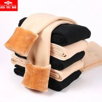 2019秋冬季肤色加绒加厚高腰暖宫打底裤女外穿踩脚光腿连裤袜