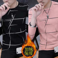 秋冬季男士T恤长袖圆领打底衫体恤男生韩版加绒保暖内搭男装衣服