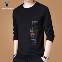 花花公子长袖T恤男春秋新款男士百搭打底衫韩版修身卫衣秋装上衣