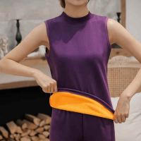 中领保暖背心女加绒加厚半高领冬天内穿打底修身上衣保暖内衣马甲