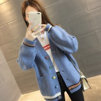 毛衣外套女短款2019春秋新款女装韩版宽松外搭针织开衫百搭学生潮