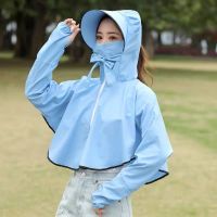 防晒衣女夏季新款防紫外线宽松电动车连帽长袖防晒服骑车沙滩披肩J3
