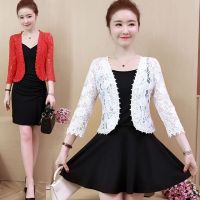 夏季蕾丝小披肩女配裙子旗袍的外搭短款上衣薄外套大码透气防晒衣