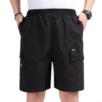 夏季薄款五分裤中老年男士短裤爸爸装沙滩裤中年宽松休闲棉中裤夏U3