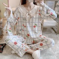 春秋季长袖睡衣女韩版可爱卡通学生少女公主冬天可外穿家居服套装