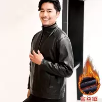 秋冬皮衣男中老年大码夹克男士外套男装衣服