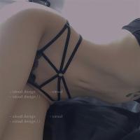 「la」黑玫瑰 蕾丝绑带交叉内裤女高腰显瘦性感蕾丝三角内裤