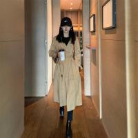 英伦风大衣卡其色中长款过膝风衣2020新款秋冬休闲外套女