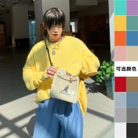 leman金俊 毛衣男宽松秋季韩版纯色打底衫多色ins潮流情侣针织衫