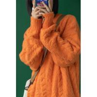 温柔风毛衣女2020新款秋冬韩版宽松外穿加厚慵懒风日系针织衫上衣