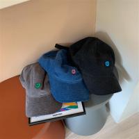 开启好心情~韩版元气可爱笑脸刺绣棒球帽子女秋季软顶休闲鸭舌帽