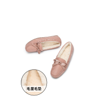 女鞋冬季甜美棉鞋平底加绒韩版休闲鞋百搭舒适软底保暖豆豆鞋