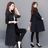 格子风衣女中长款衬衫连衣裙2019秋装新款韩版修身显瘦大码薄外套