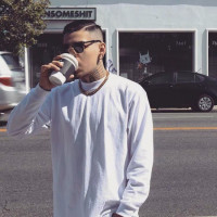 美式街头匪帮西海岸宽松纯色t恤 嘻哈说唱bboy街头小领口长袖男女