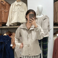 u家新款2020年秋新款登山服宽松连帽外套夹克工装外套女429492