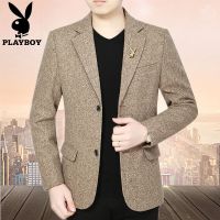 西装男士单秋冬装新款外套中年休闲西韩版修身夹克上衣