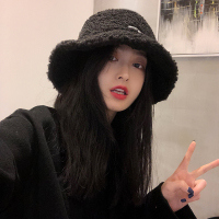 渔夫帽子女秋冬百搭圆脸合适韩版潮显脸小保暖仿羊羔毛绒盆帽冬季
