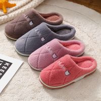 新款棉女冬韩版可爱兔毛情侣室内防滑保暖家居月子加厚软底鞋