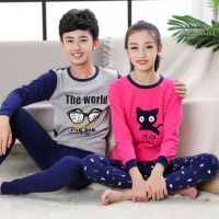 青少年纯棉内衣套装秋衣秋裤中大童小学生男女孩薄款保暖内衣套装