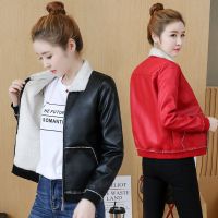 皮衣女外套秋冬新款韩版显瘦皮毛一体加绒水洗pu皮