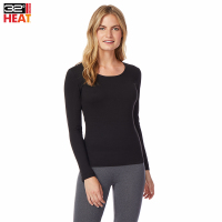 美国32度heat发热超薄保暖内衣套装男女打底圆领黑色白色秋衣秋裤