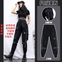 黑色工装裤子女学生韩版宽松高腰显瘦九分束脚休闲裤春秋女装百搭