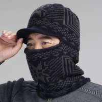 加绒毛线帽男女冬季中老年人爸爸帽子毛线针织帽骑车帽套头帽潮