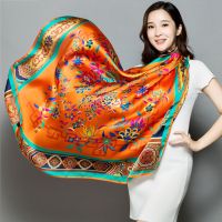 1.2米杭州丝绸超大方巾天丝绸缎春秋款真丝丝巾围巾披肩百搭女款