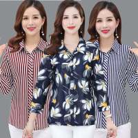 中老年衬衫女九分袖上衣妈妈装夏装开衫春秋女打底衫中年妇女衬衣