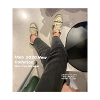 halonini牛仔裤女2020年新款深灰色高腰显瘦毛边直筒九分烟管裤