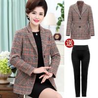 2020新款中老年女装春秋季气质毛呢外套50中年人短款洋气妈妈衣服