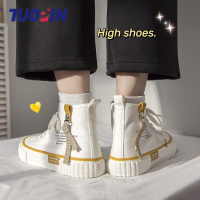 高帮帆布鞋女2020年新款小白板鞋百搭ins潮秋季女鞋子冬