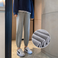 运动裤女宽松束脚灰色ins潮加绒秋冬季外穿显瘦百搭卫裤加厚休闲