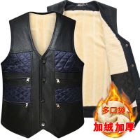 中老年男士加绒加厚皮马甲冬季宽松大码棉马甲保暖坎肩